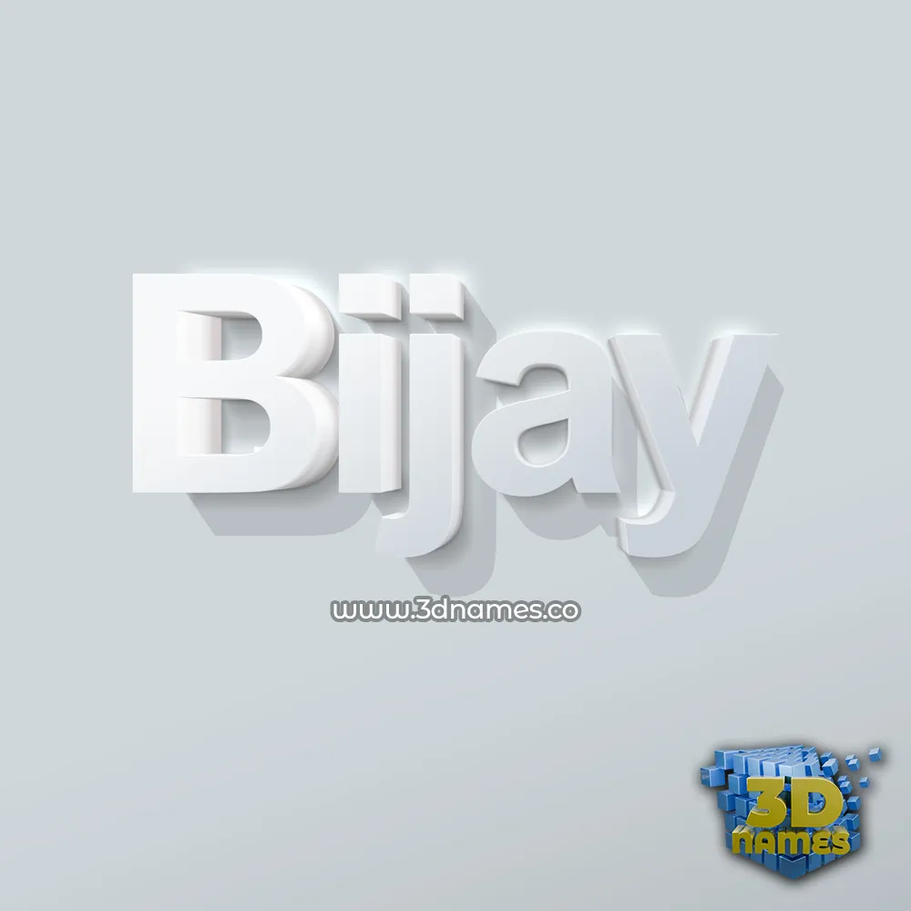 bijay in Clean White style - 3D name wallpaper