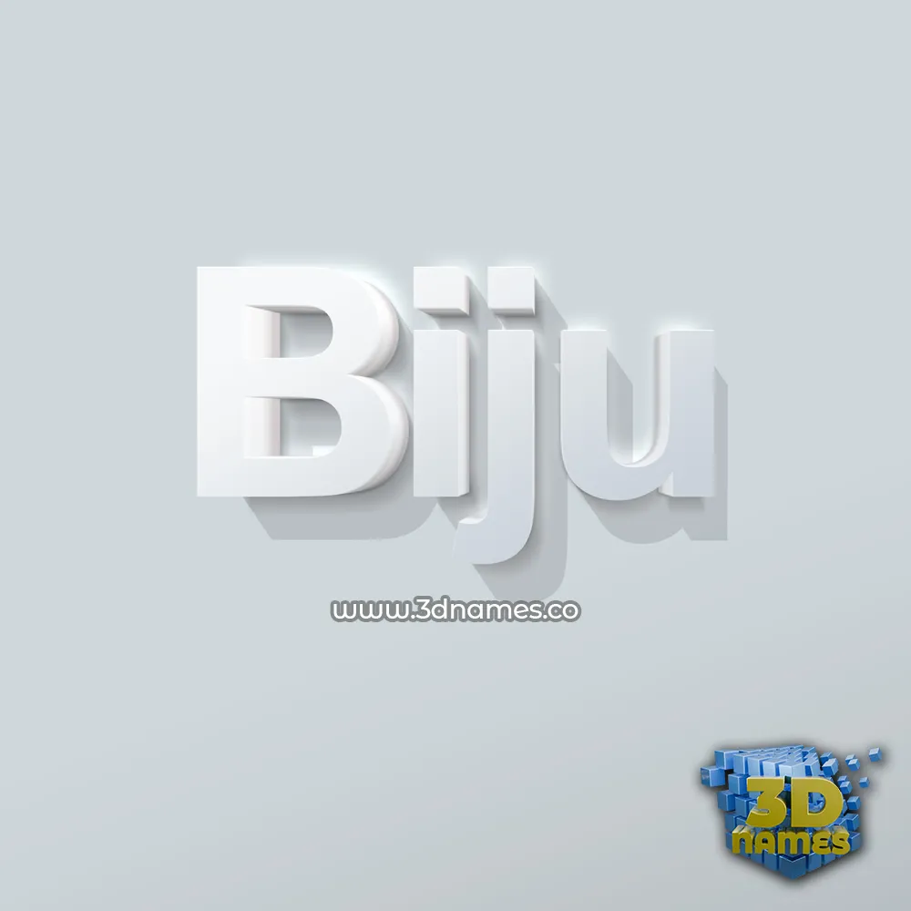 biju in Clean White style - 3D name wallpaper