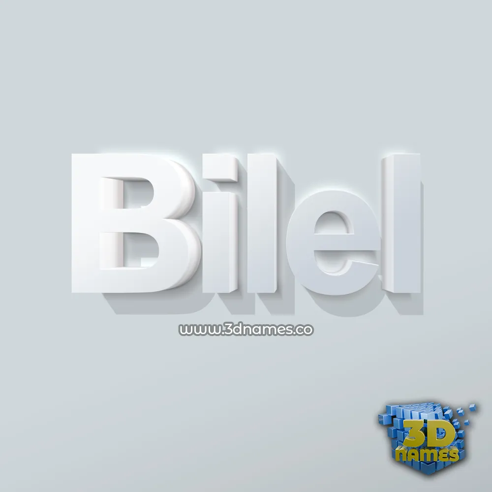 bilel in Clean White style - 3D name wallpaper