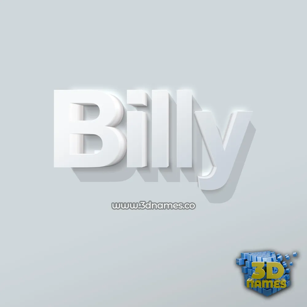 billy in Clean White style - 3D name wallpaper