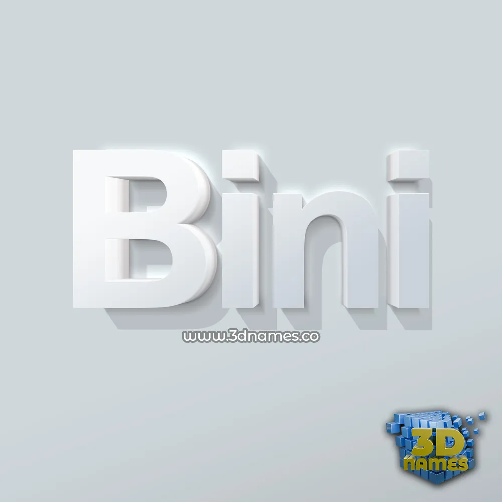 bini in Clean White style - 3D name wallpaper