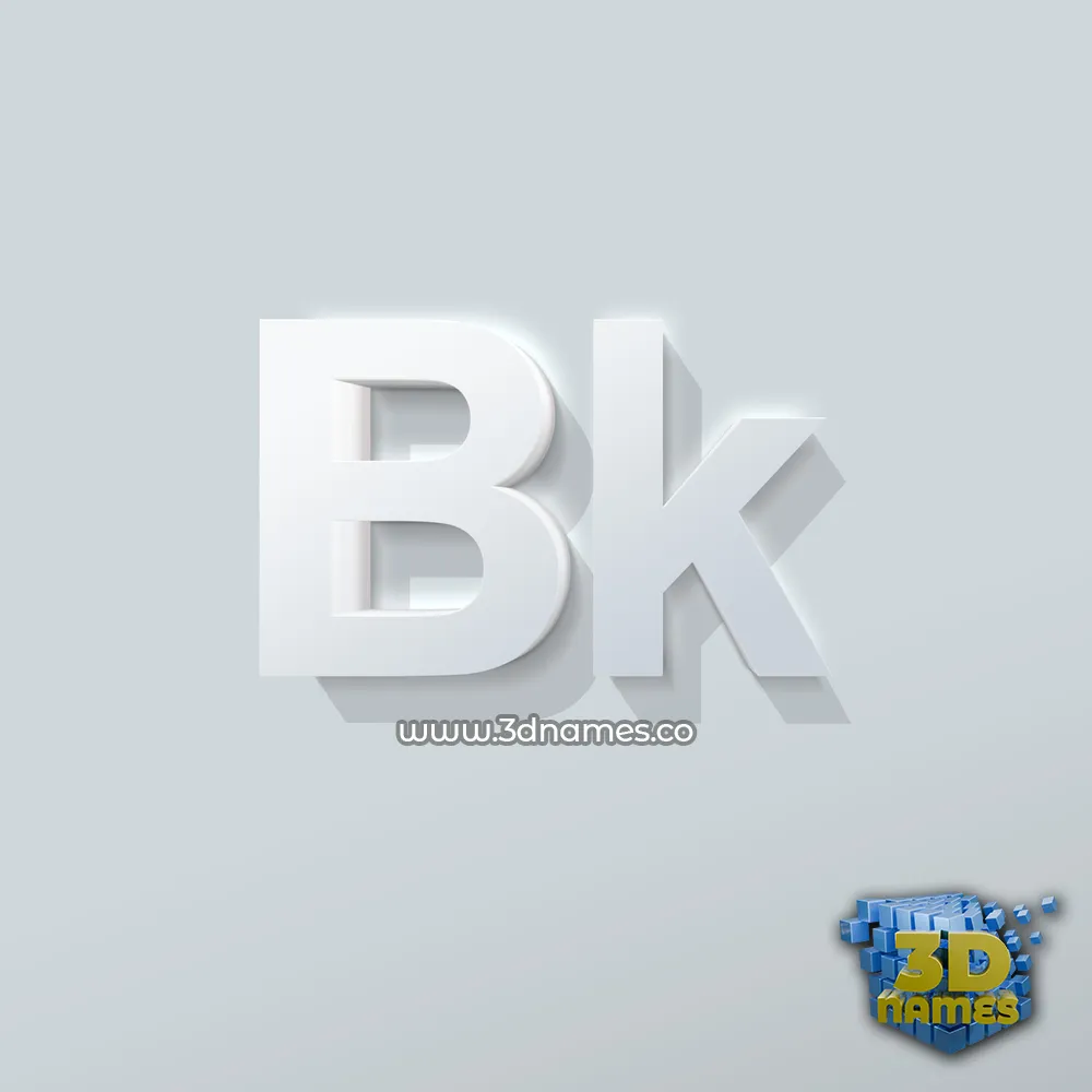 bk in Clean White style - 3D name wallpaper
