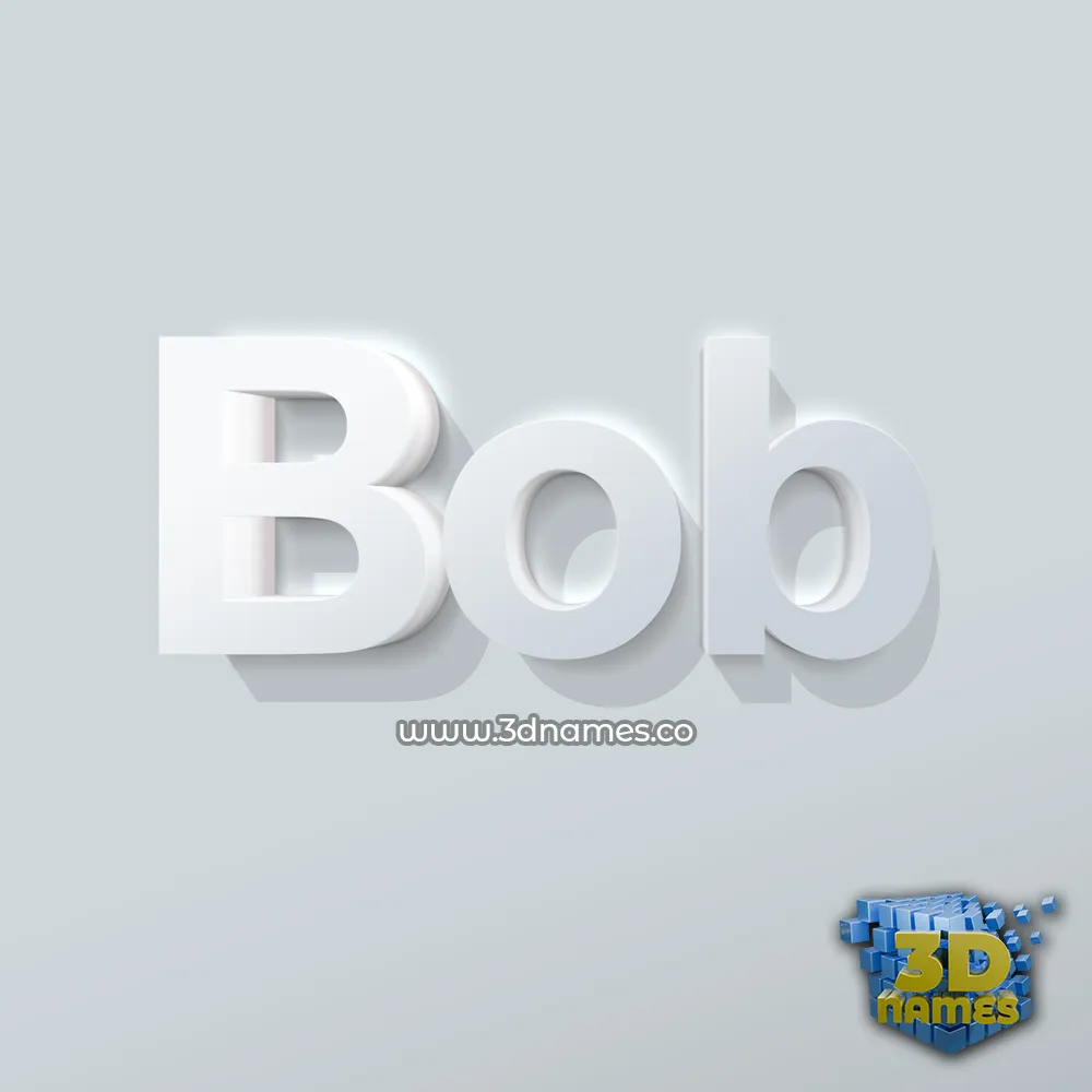 bob in Clean White style - 3D name wallpaper