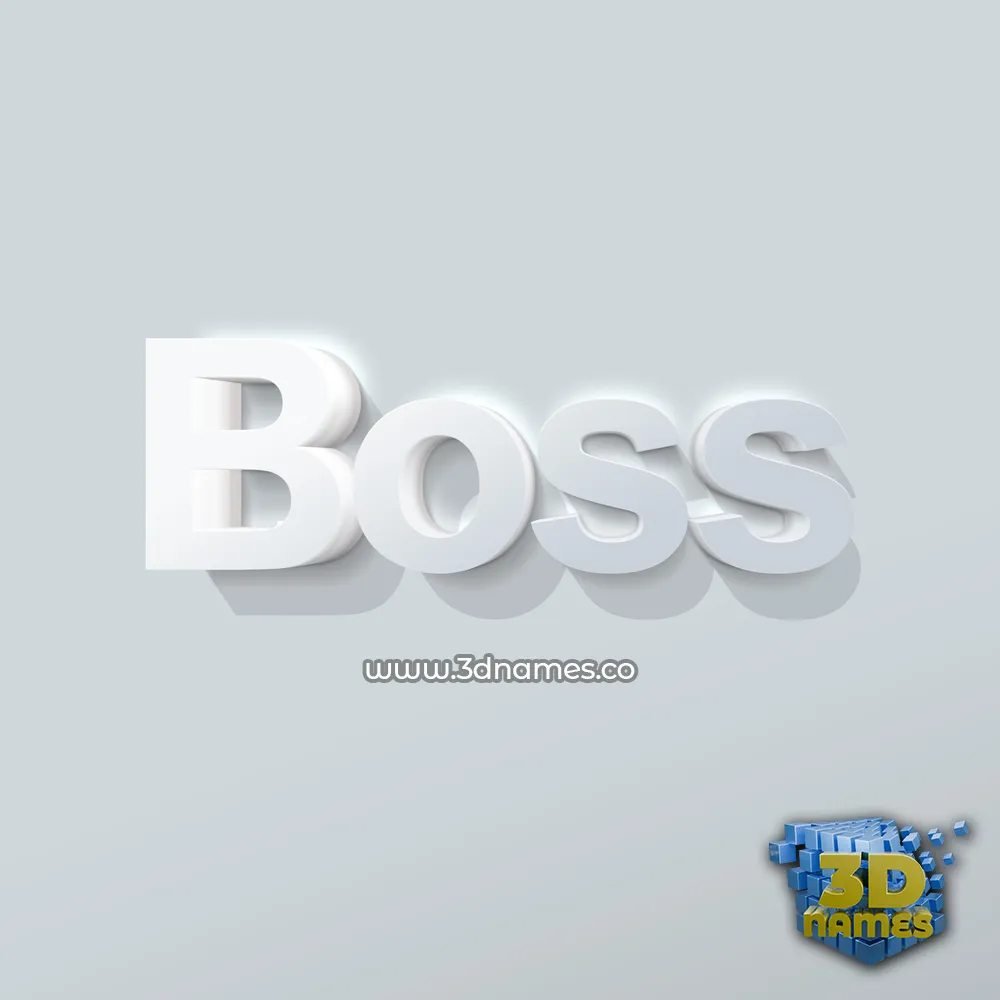 boss in Clean White style - 3D name wallpaper