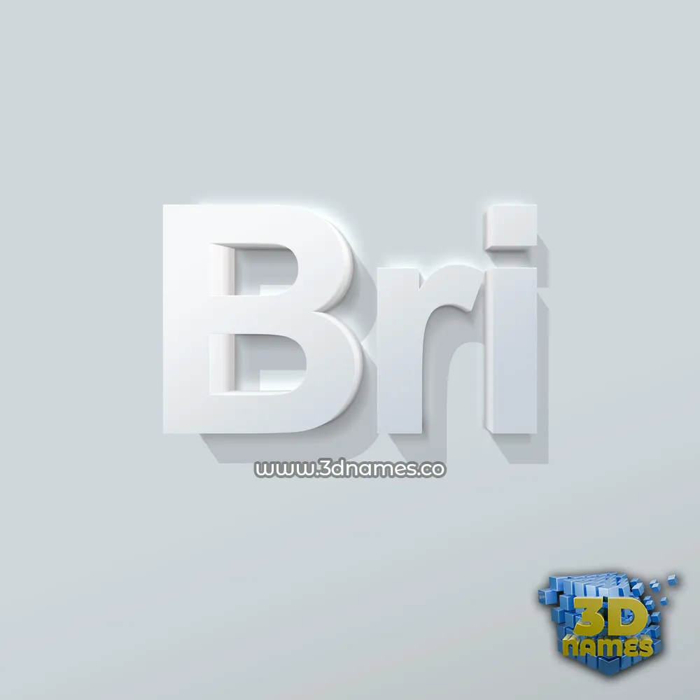 bri in Clean White style - 3D name wallpaper