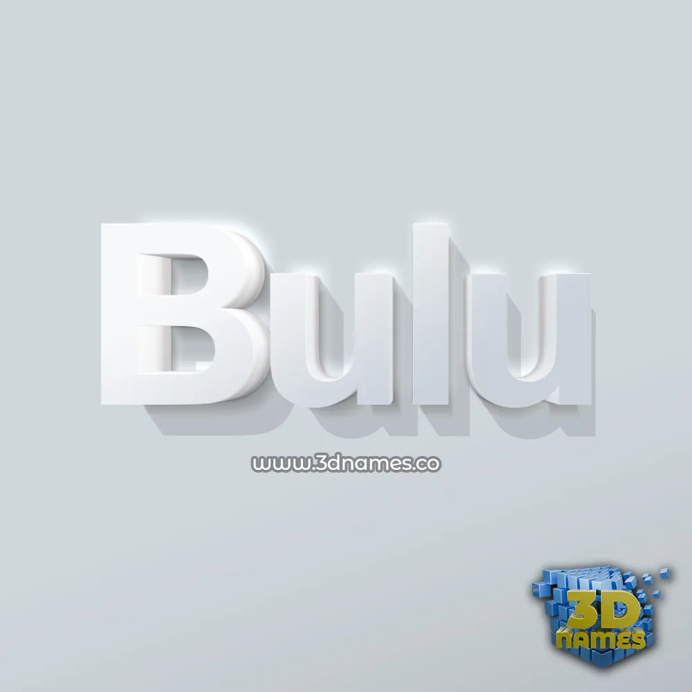 bulu in Clean White style - 3D name wallpaper