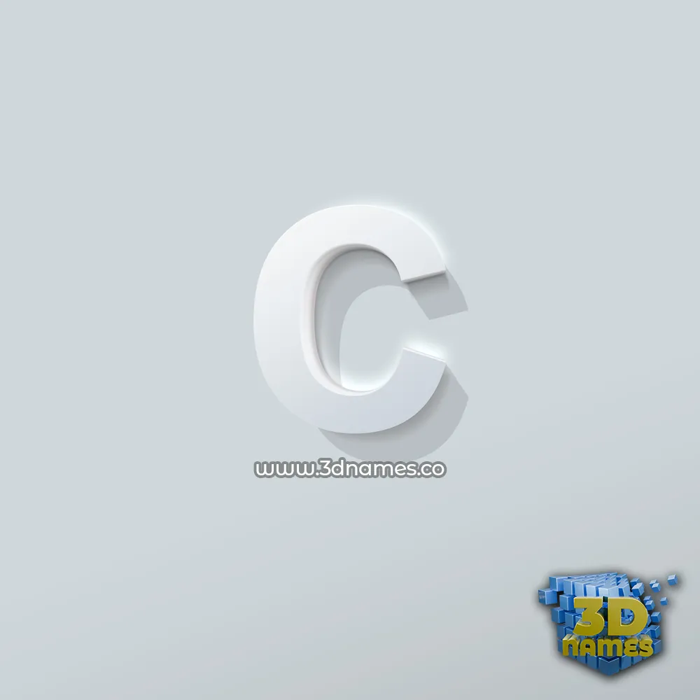 c in Clean White style - 3D name wallpaper