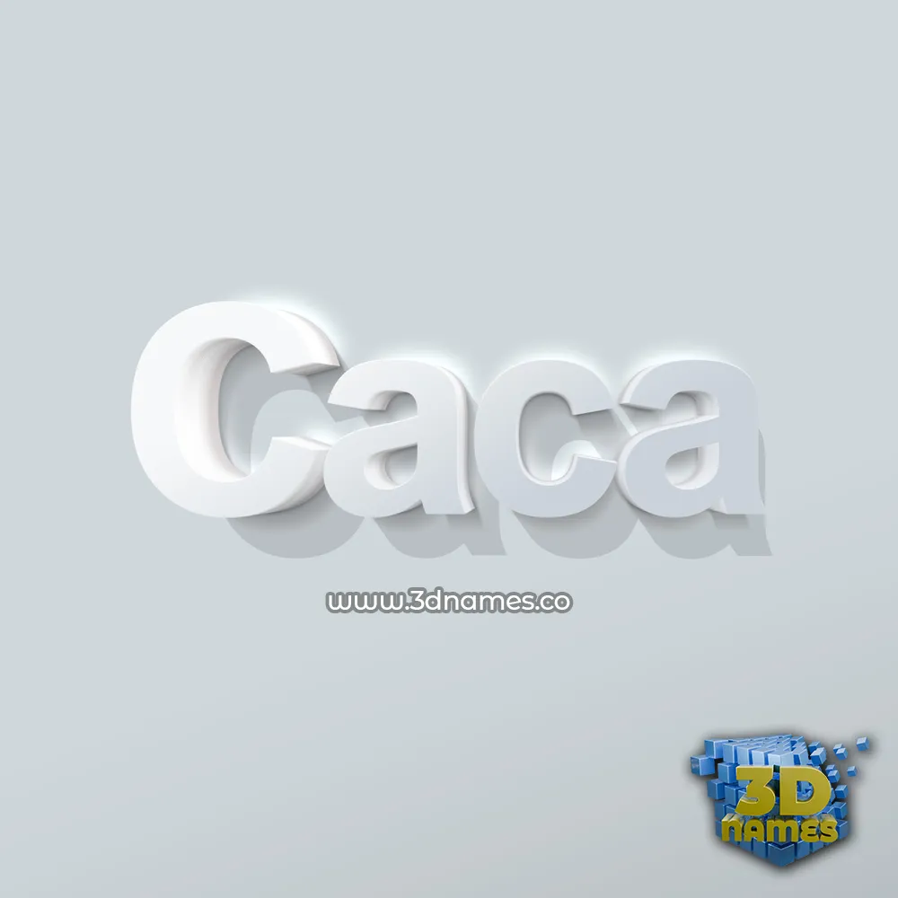 caca in Clean White style - 3D name wallpaper