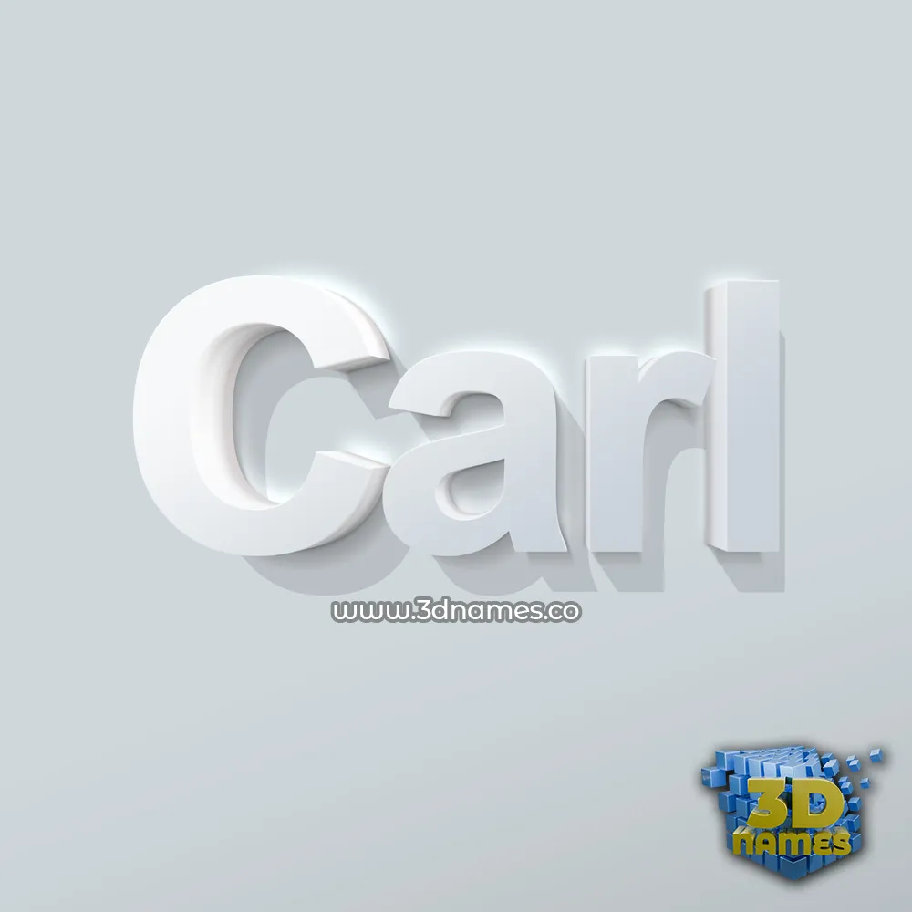 carl in Clean White style - 3D name wallpaper
