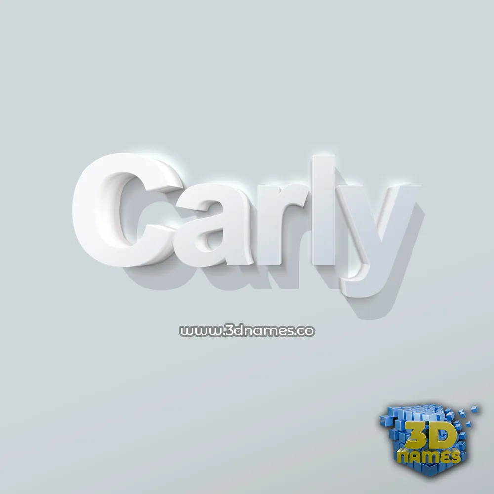 carly in Clean White style - 3D name wallpaper