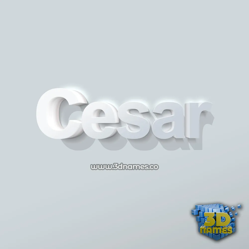 cesar in Clean White style - 3D name wallpaper