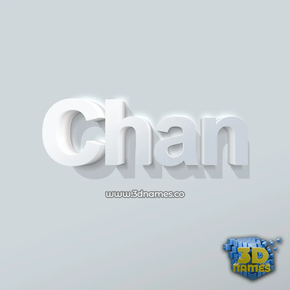 chan in Clean White style - 3D name wallpaper