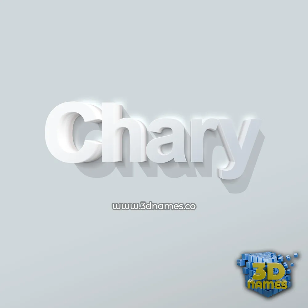 chary in Clean White style - 3D name wallpaper
