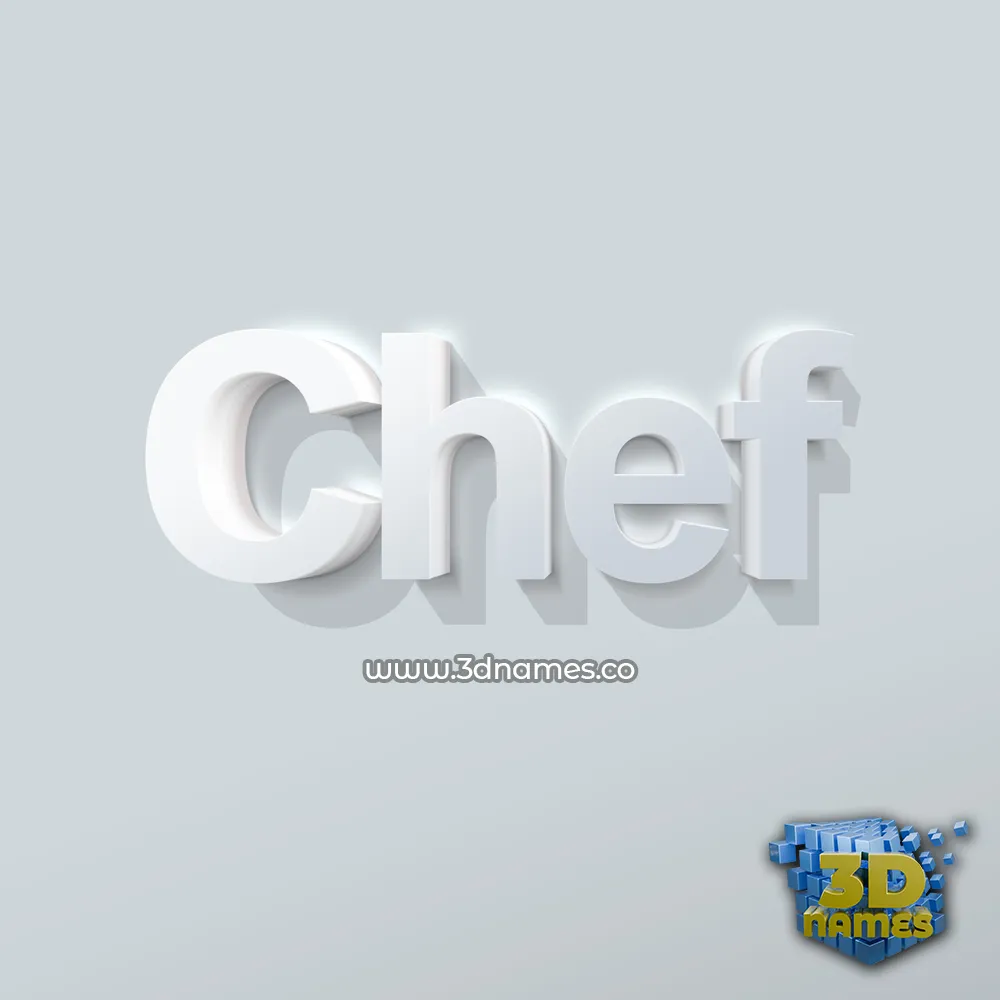 chef in Clean White style - 3D name wallpaper