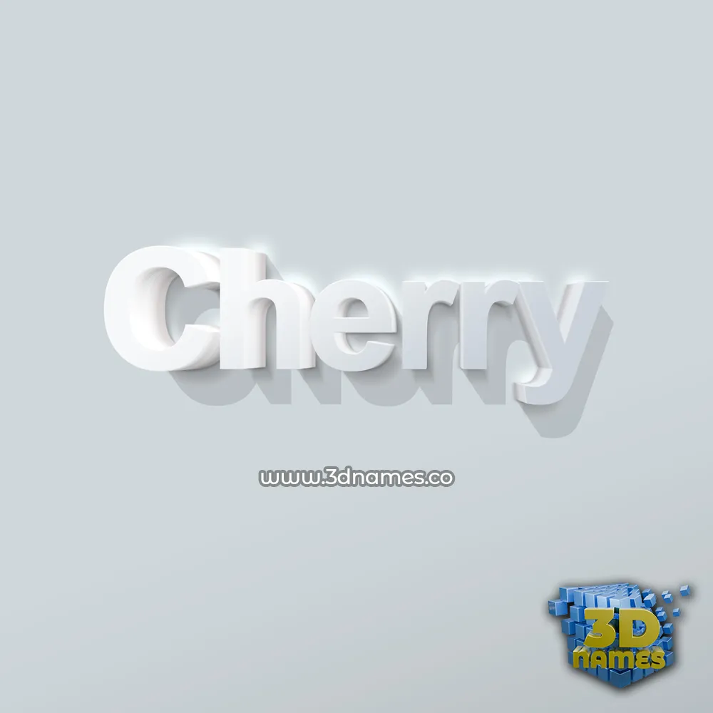 cherry in Clean White style - 3D name wallpaper