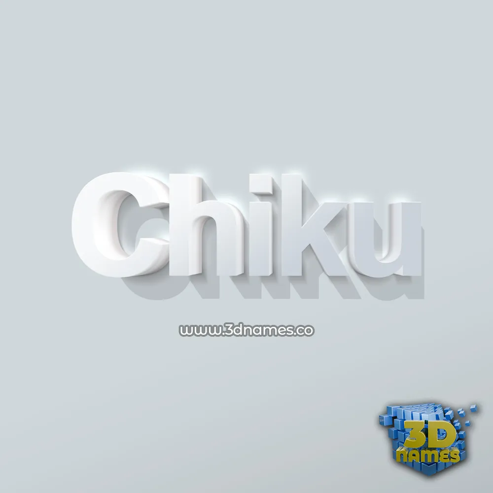 chiku in Clean White style - 3D name wallpaper