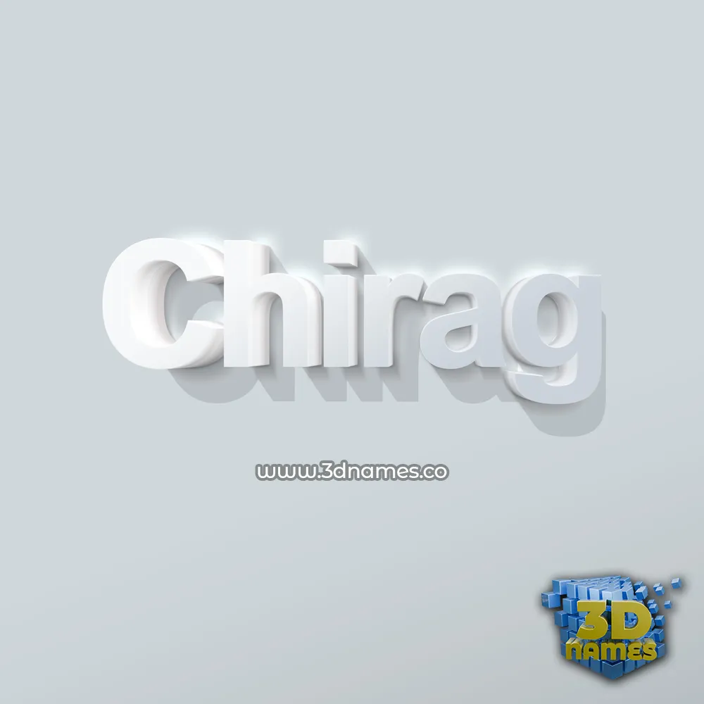 chirag in Clean White style - 3D name wallpaper