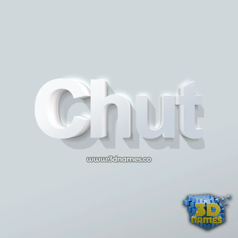 chut in Clean White style - 3D name wallpaper