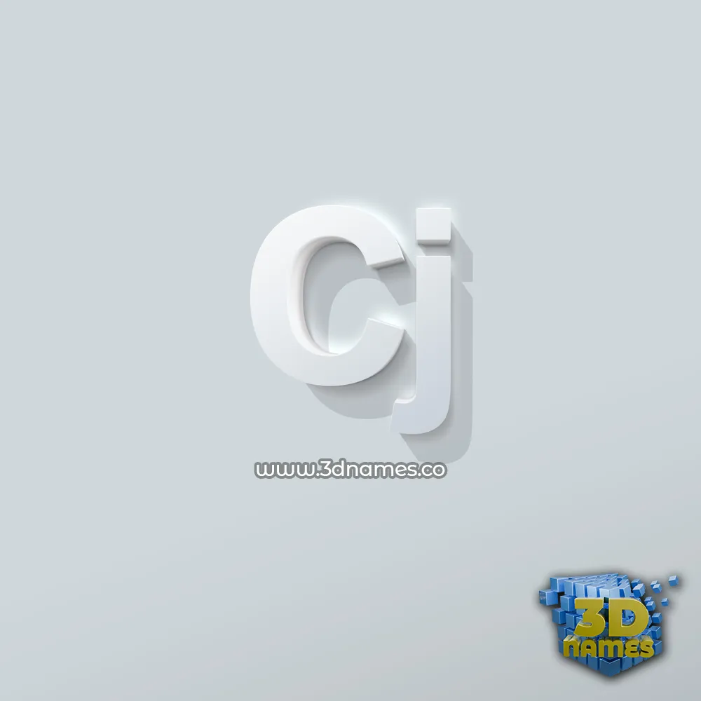 cj in Clean White style - 3D name wallpaper
