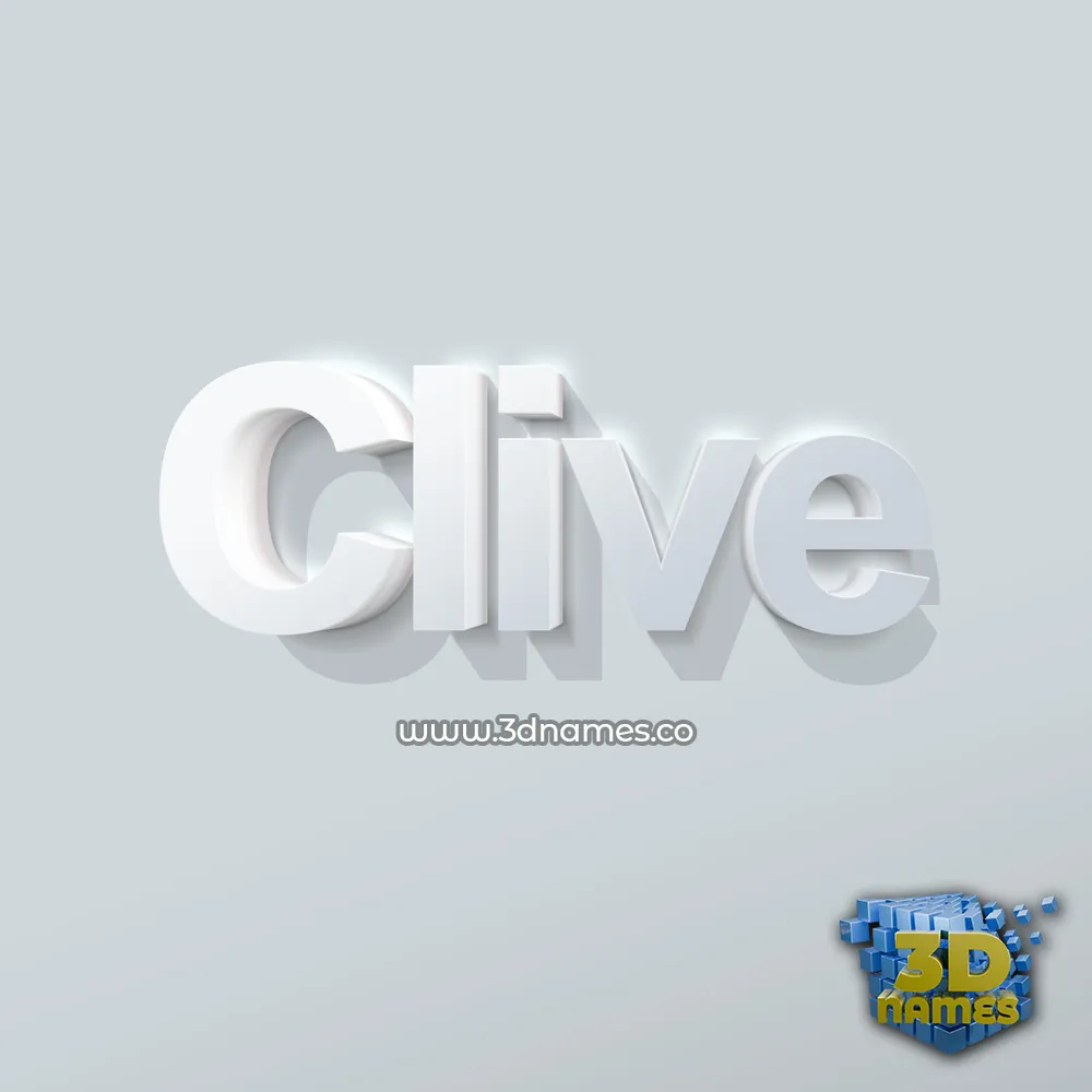 clive in Clean White style - 3D name wallpaper