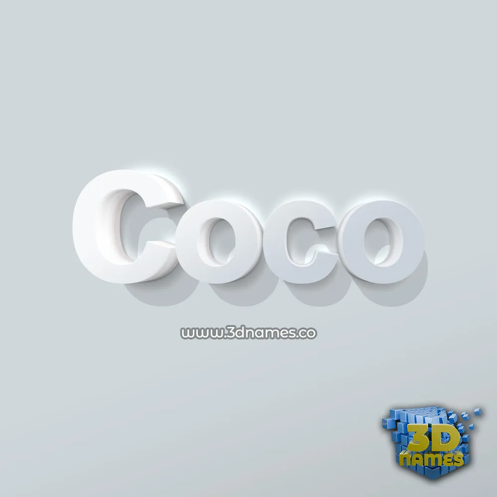 coco in Clean White style - 3D name wallpaper
