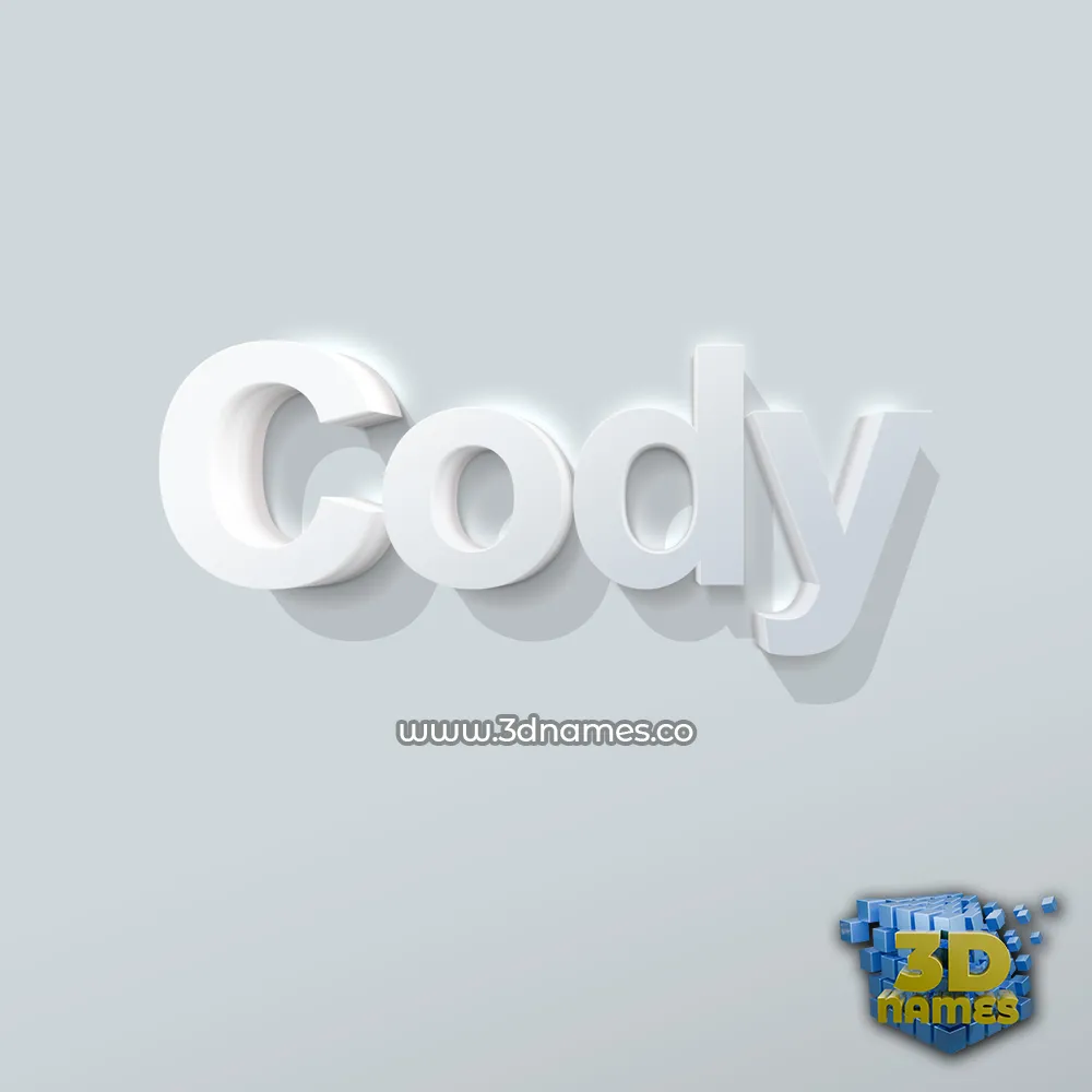 cody in Clean White style - 3D name wallpaper