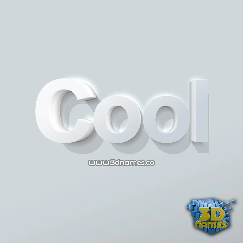 cool in Clean White style - 3D name wallpaper