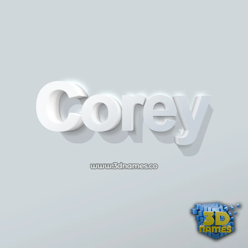 corey in Clean White style - 3D name wallpaper
