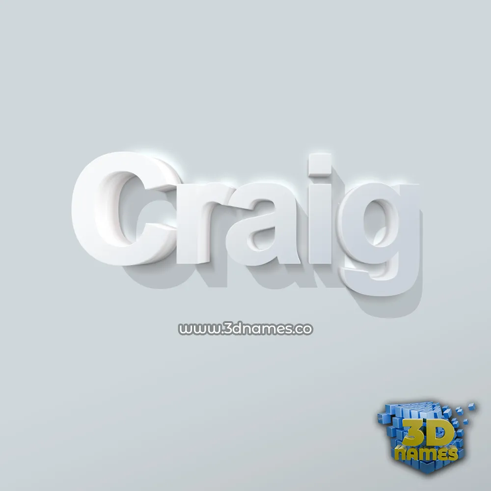 craig in Clean White style - 3D name wallpaper