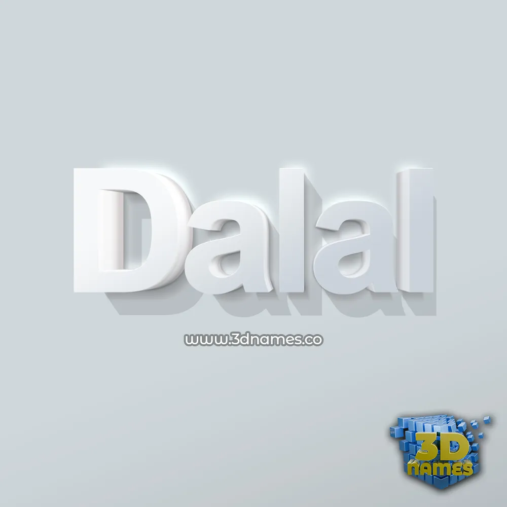 dalal in Clean White style - 3D name wallpaper