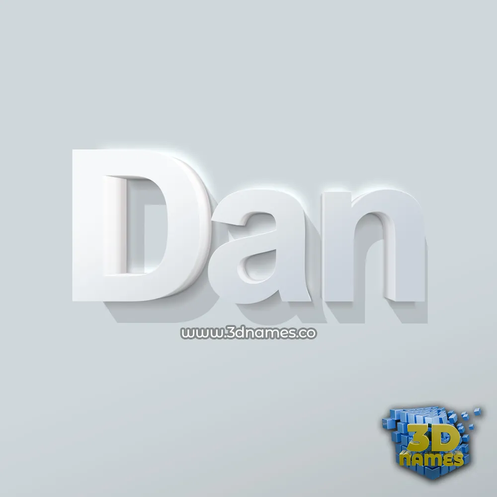 dan in Clean White style - 3D name wallpaper