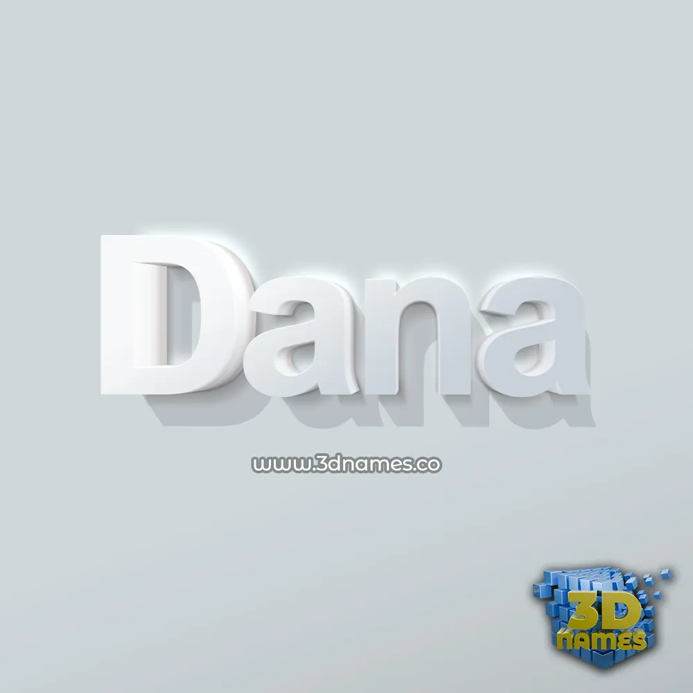 dana in Clean White style - 3D name wallpaper