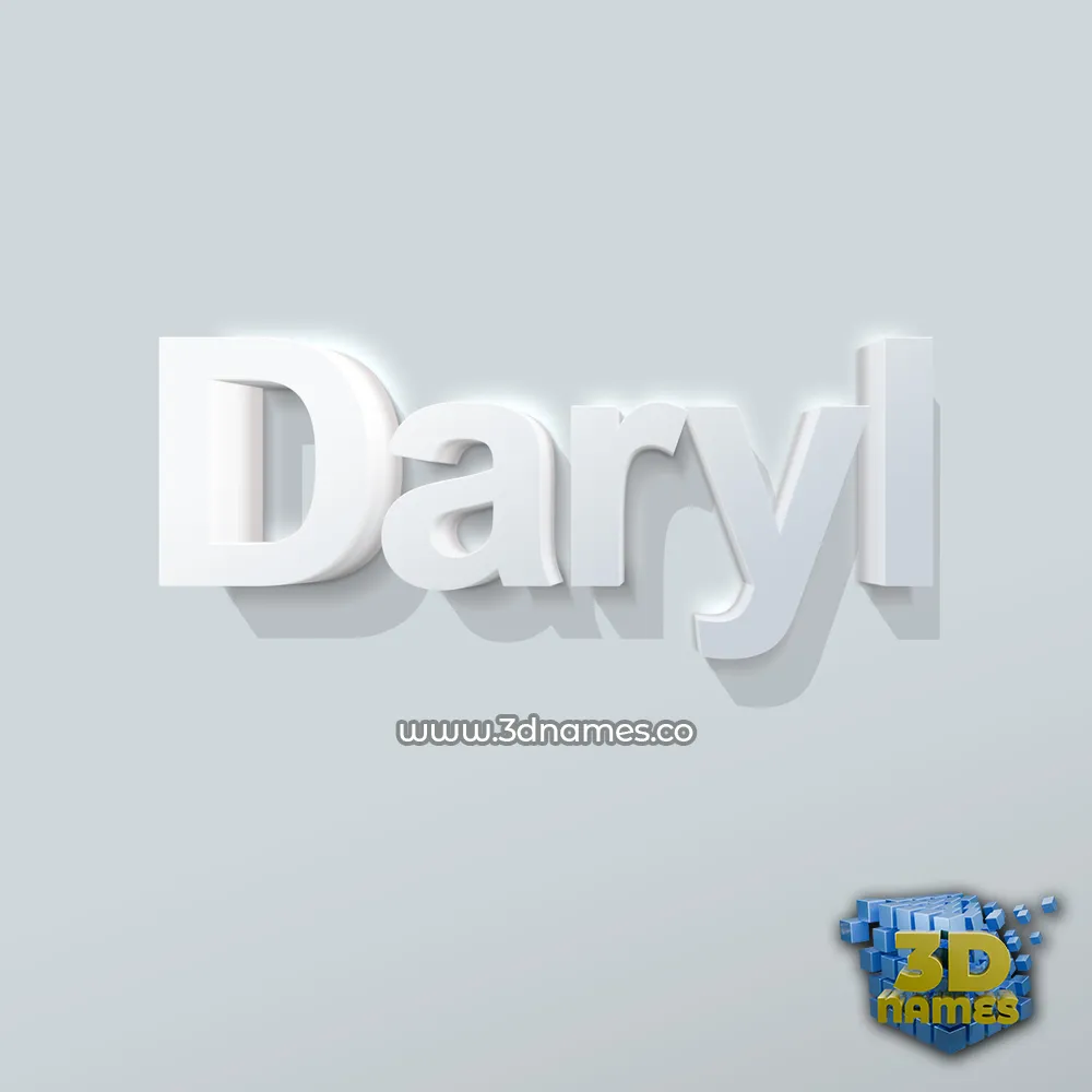daryl in Clean White style - 3D name wallpaper