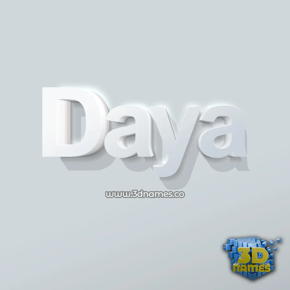 daya in Clean White style - 3D name wallpaper