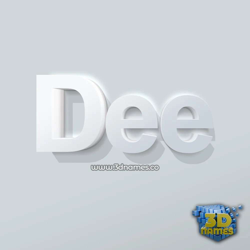 dee in Clean White style - 3D name wallpaper