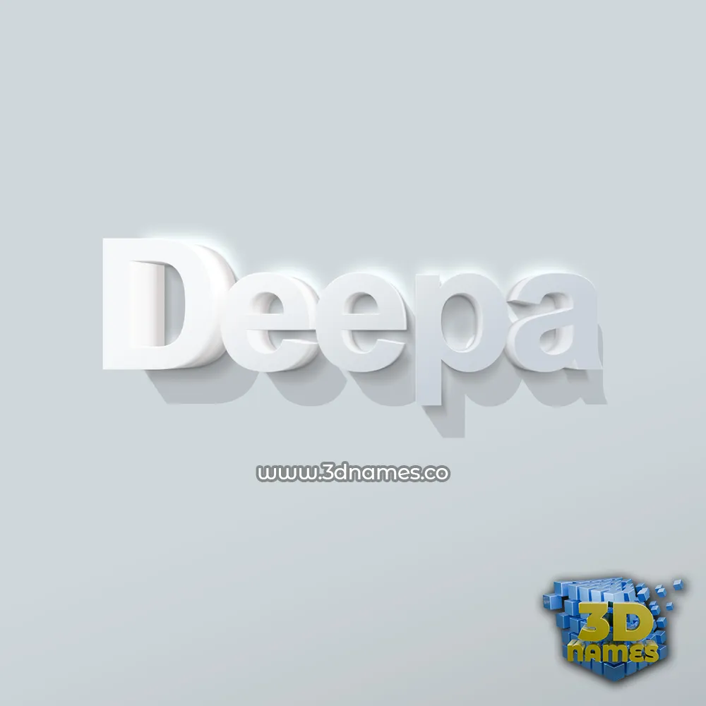 deepa in Clean White style - 3D name wallpaper