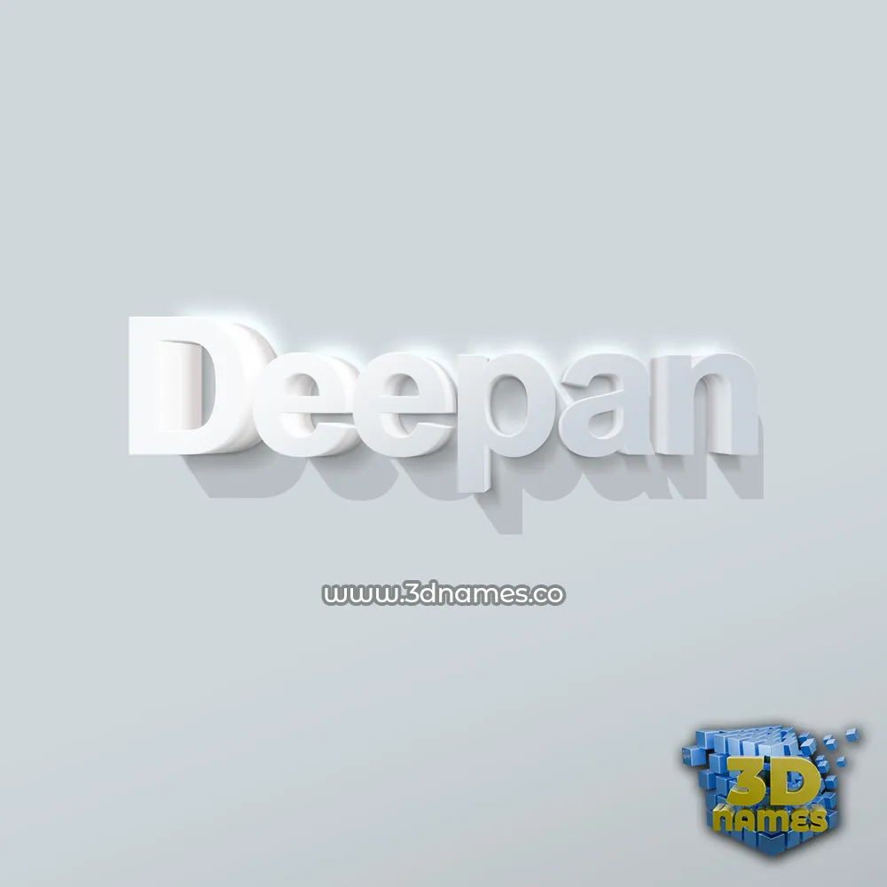 deepan in Clean White style - 3D name wallpaper
