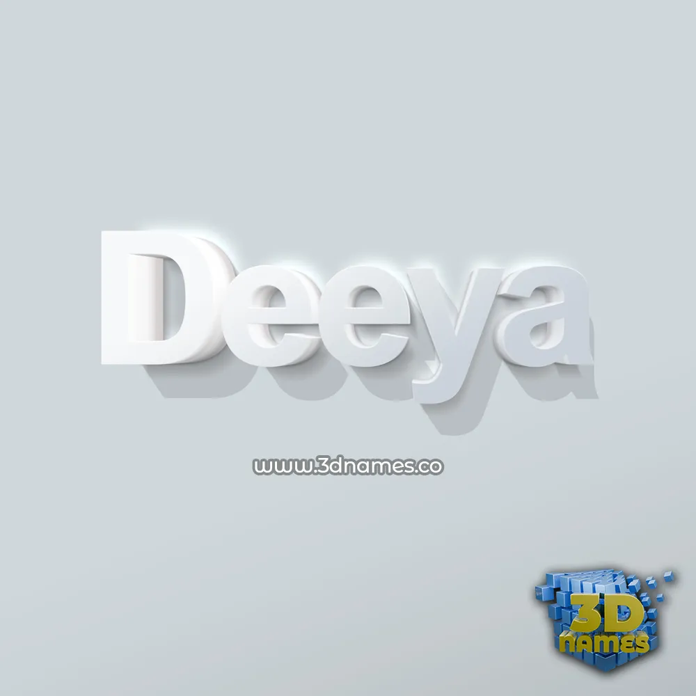 deeya in Clean White style - 3D name wallpaper