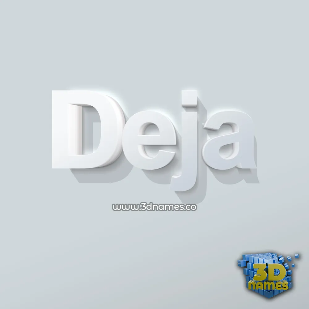 deja in Clean White style - 3D name wallpaper