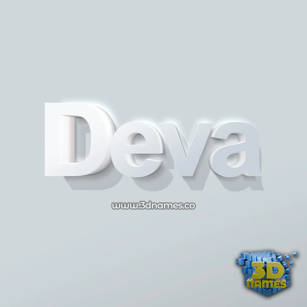 deva in Clean White style - 3D name wallpaper