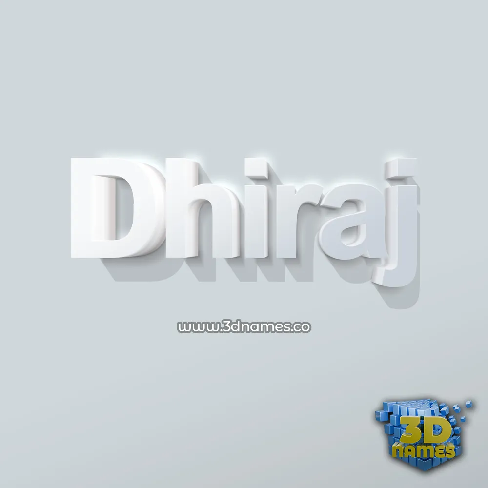 dhiraj in Clean White style - 3D name wallpaper