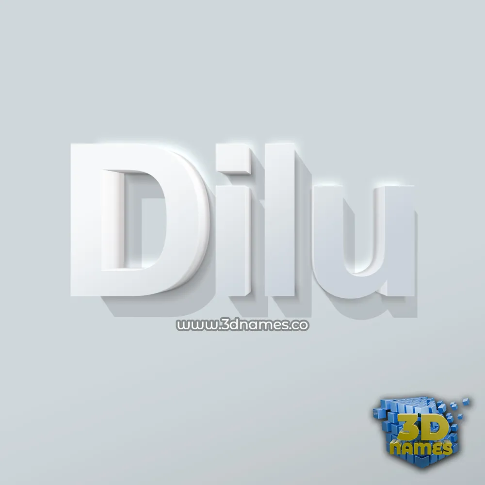 dilu in Clean White style - 3D name wallpaper