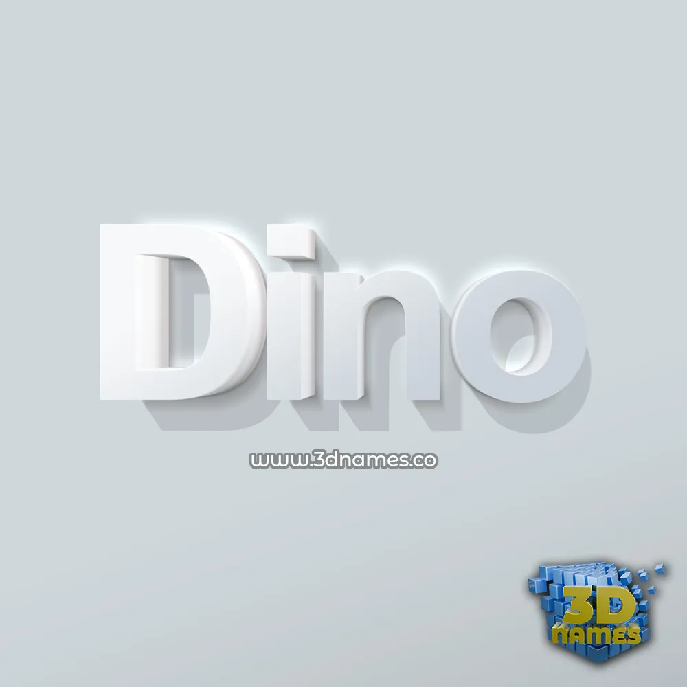 dino in Clean White style - 3D name wallpaper