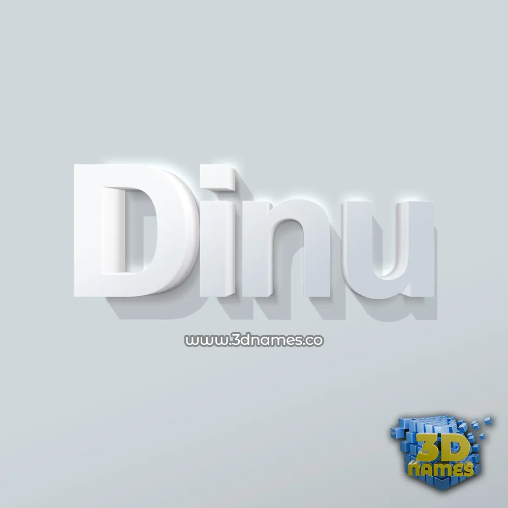 dinu in Clean White style - 3D name wallpaper
