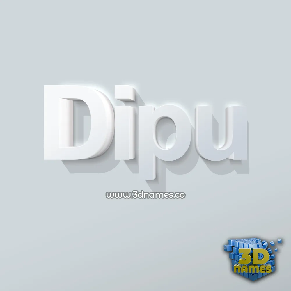 dipu in Clean White style - 3D name wallpaper