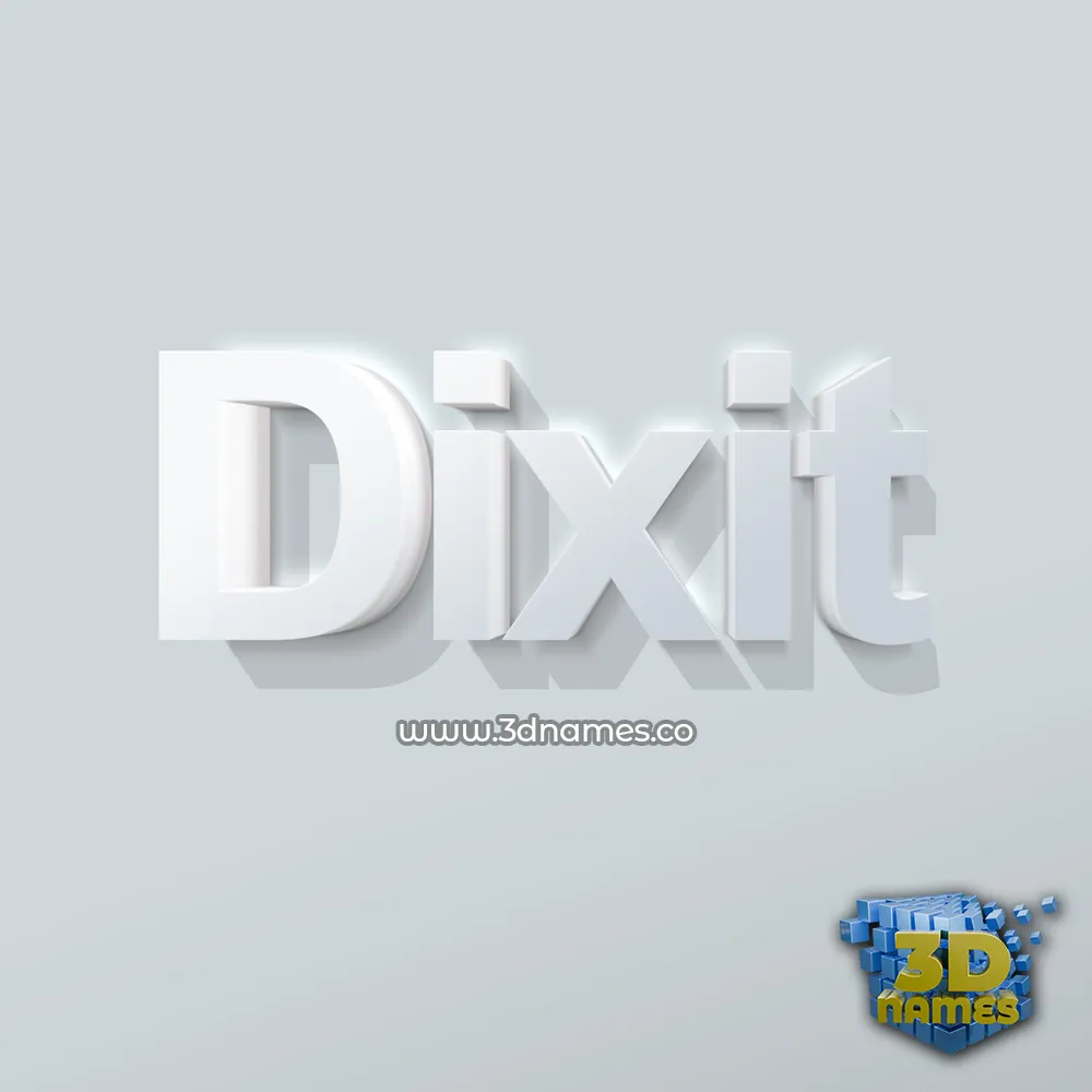 dixit in Clean White style - 3D name wallpaper