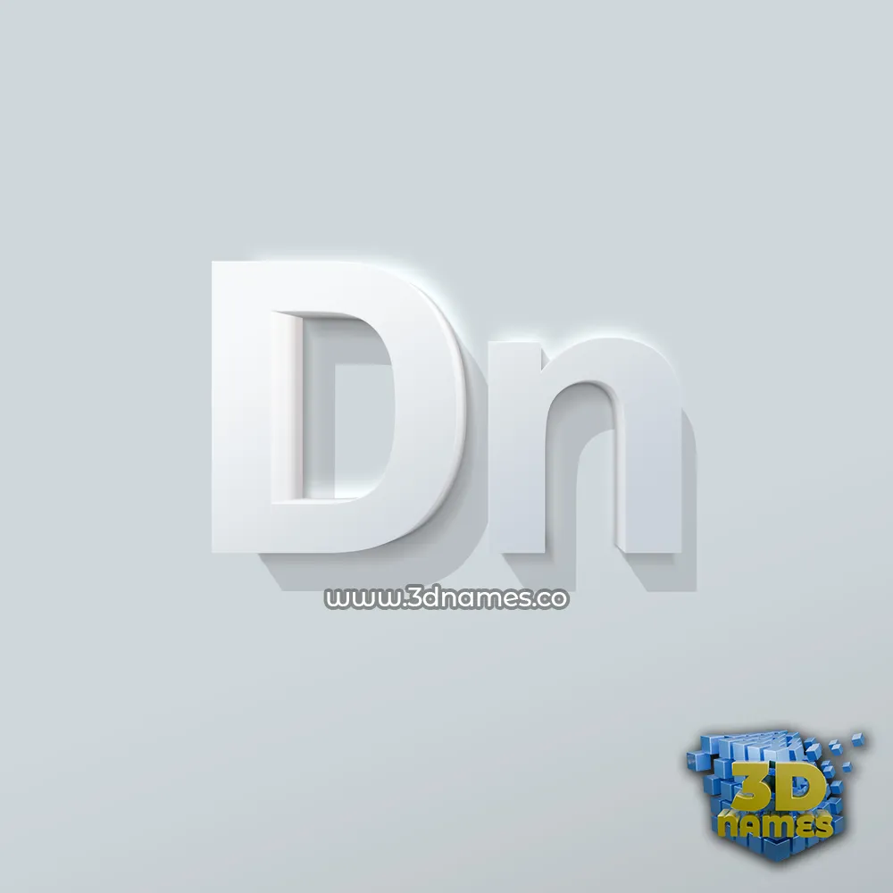 dn in Clean White style - 3D name wallpaper