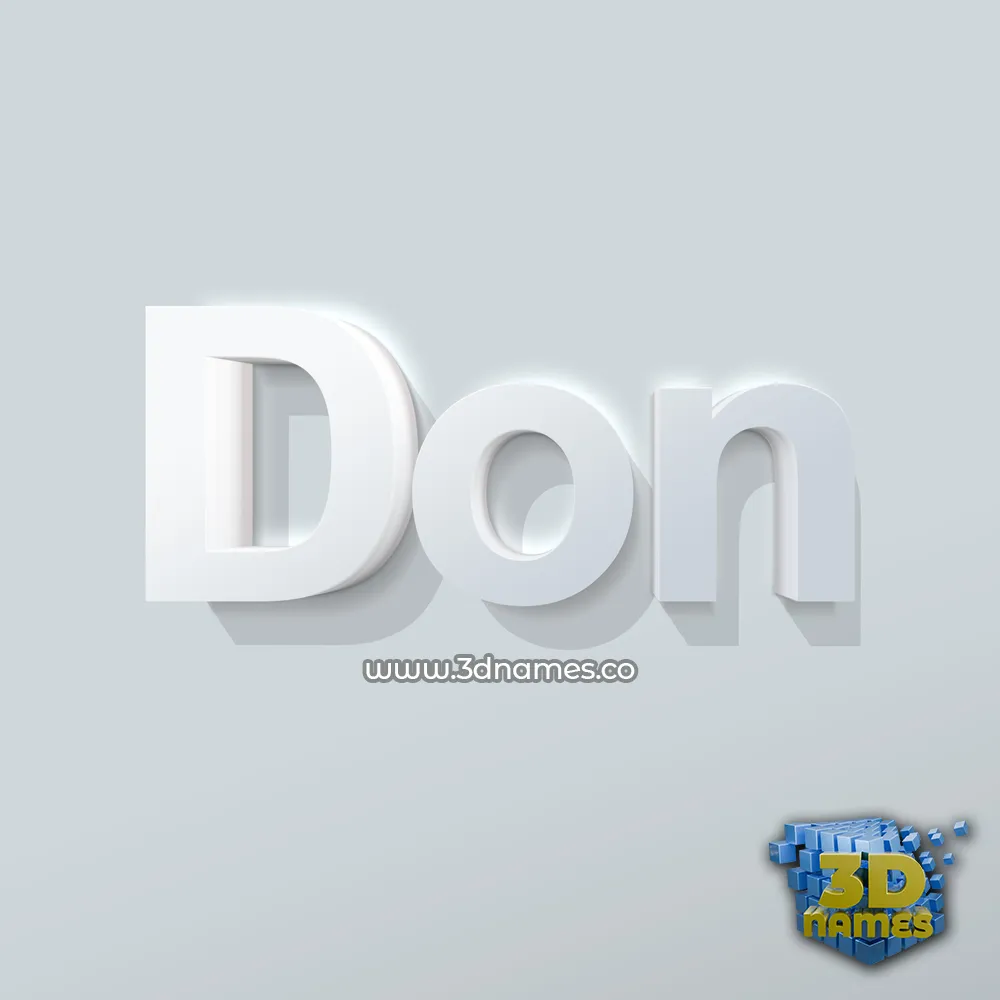 don in Clean White style - 3D name wallpaper