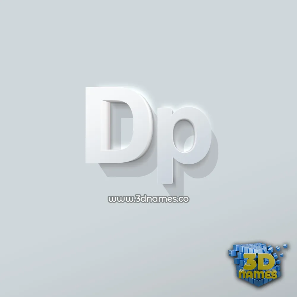 dp in Clean White style - 3D name wallpaper