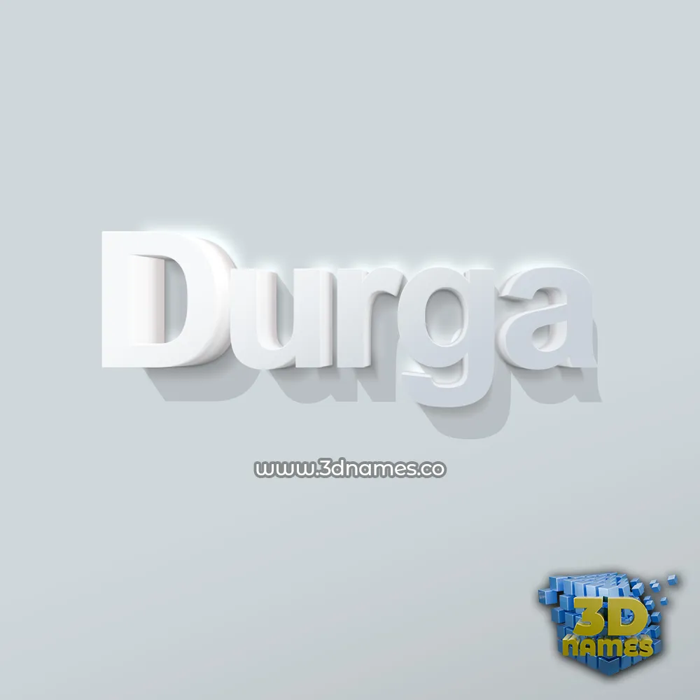 durga in Clean White style - 3D name wallpaper